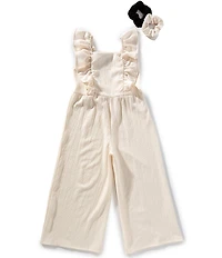 I.N. Girl Big Girls Flutter-Sleeve Ruffled Jumpsuit