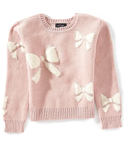 I.N. Girl Big Girls Long Sleeve Bow Sweater