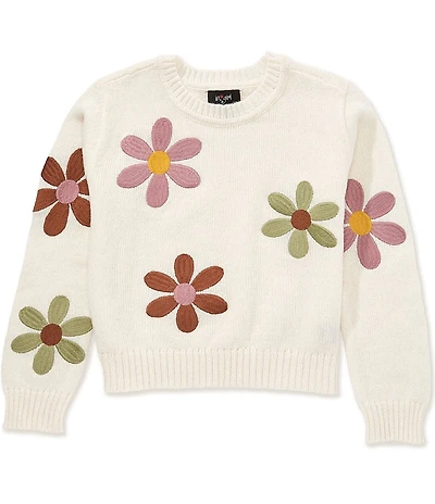 I.N. Girl Big Girls Long-Sleeve Flower-Printed Sweater