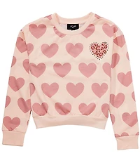 I.N. Girl Big Girls Long-Sleeve Heart-Sublimation-Printed Valentine's Day Sweatshirt