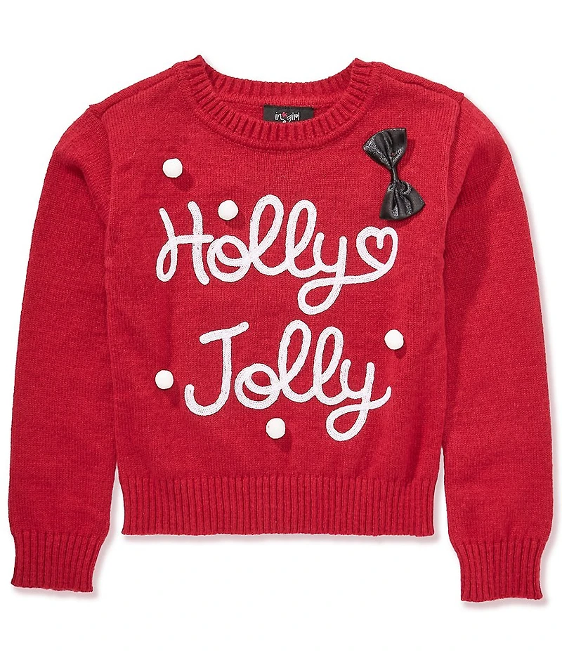 I.N. Girl Big Girls Long-Sleeve Holly Jolly Christmas Sweater