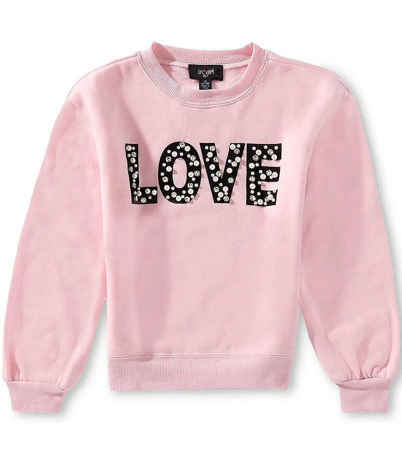 I.N. Girl Big Girls Long-Sleeve Love Sweatshirt