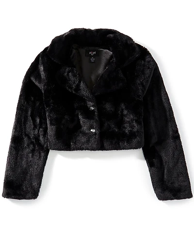 I.N. Girl Big Girls Long-Sleeve Solid Faux-Fur Jacket