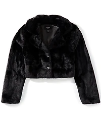 I.N. Girl Big Girls Long-Sleeve Solid Faux-Fur Jacket