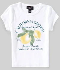 I.N. Girl Big Girls Short-Sleeve #double;California Grown#double; Lemon Rib-Knit T-Shirt