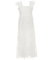 I.N. Girl Big Girls Sleeveless Smocked-Bodice Dress