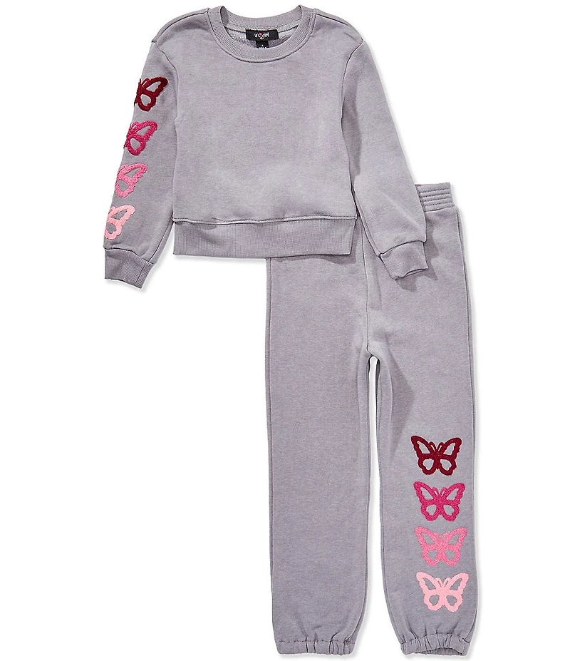 I.N. Girl Little Girls 2-Piece Butterfly Jogger Set