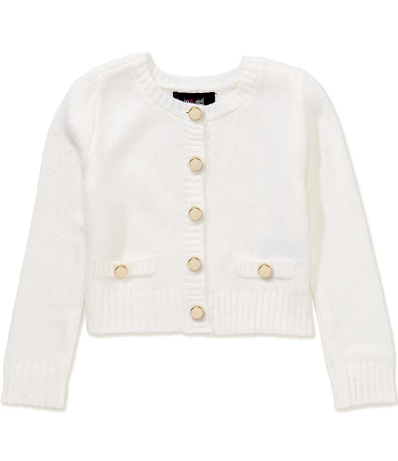 I.N. Girl Little Girls Long Sleeve Button Front Cardigan