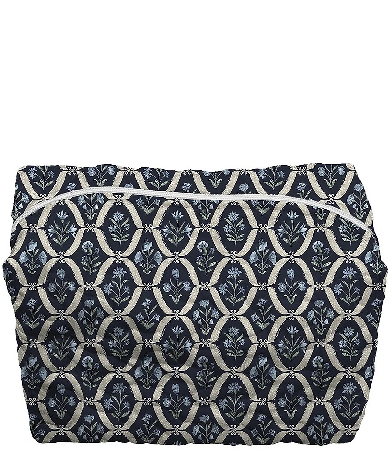 Ida Mae Home Charlotte Navy Quilted Large Makeup Bag