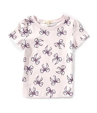 Indie Gold Little Girls Short-Sleeve Bow-Print T-Shirt