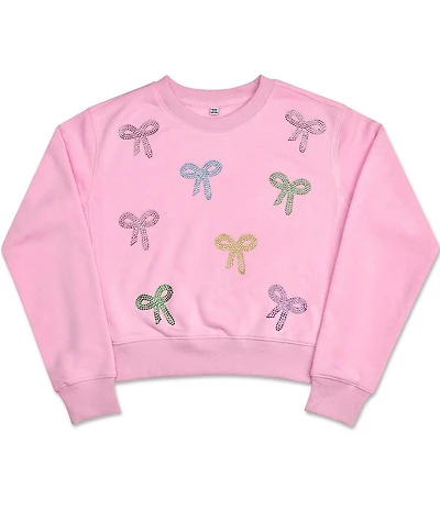 Iscream Big Girls Long Sleeve Sparkling Bows Sweatshirt