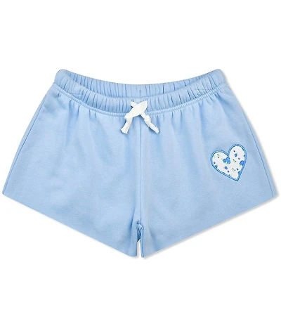 Iscream Big Girls Love Heart Embroidered Sweat Shorts