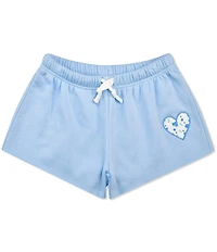Iscream Big Girls Love Heart Embroidered Sweat Shorts