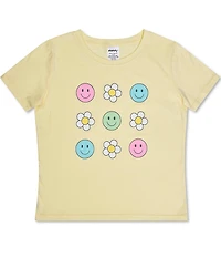 Iscream Big Girls Short Sleeve Smile Flower T-Shirt