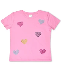 Iscream Big Girls Short Sleeve Sparking Hearts T-Shirt