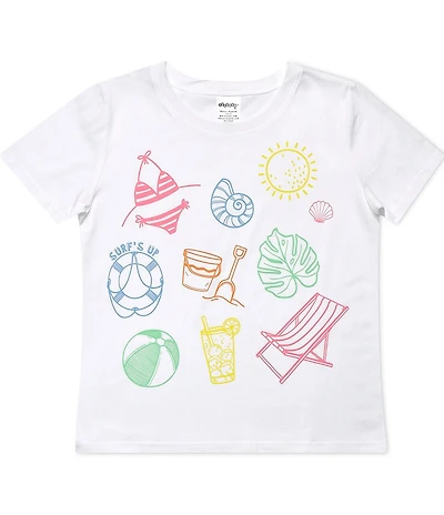 Iscream Girls Short Sleeveless Summer Splash Graphic T-Shirt