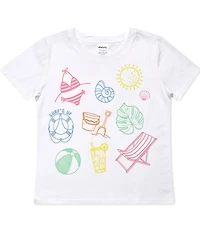 Iscream Girls Short Sleeveless Summer Splash Graphic T-Shirt