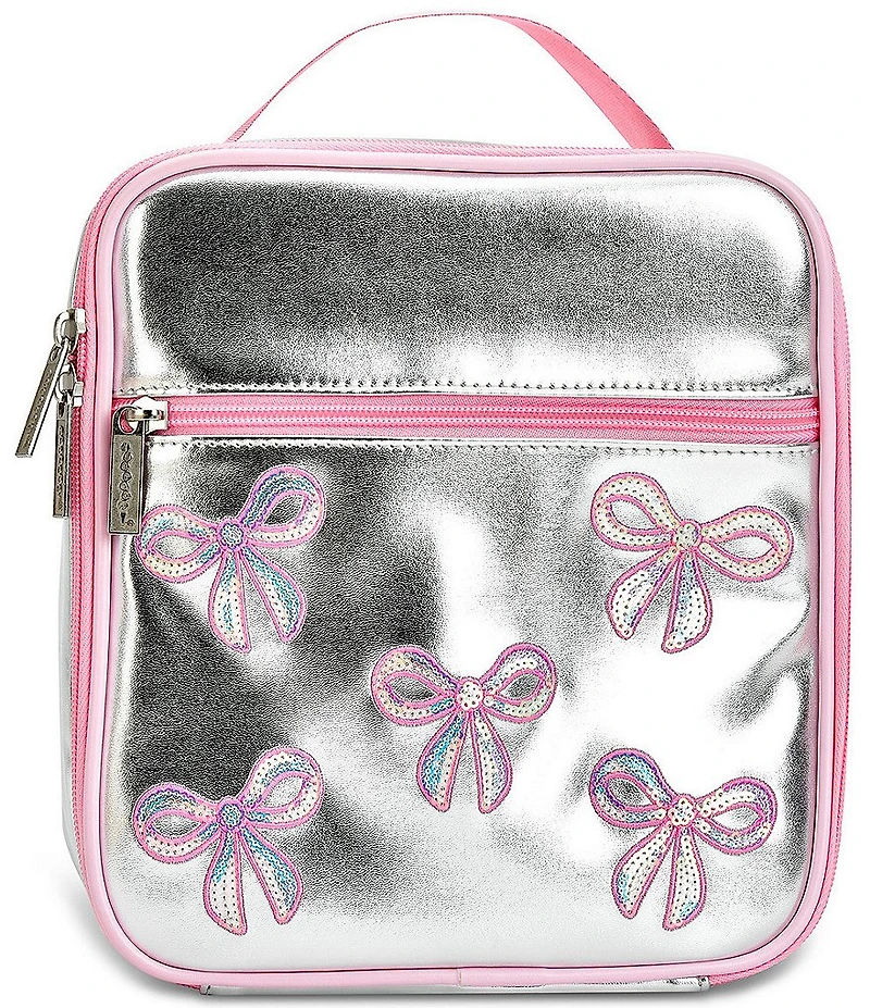 Iscream Girls Silver Sequin Bow Lunch Tote