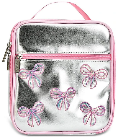 Iscream Girls Silver Sequin Bow Lunch Tote