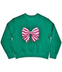 Iscream Little/Big Girls Glitter Bow Sweatshirt