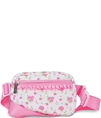 Iscream Pretty In Pink Floral Print Ruffle Belt Bag