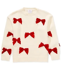 J.Marie Big Girls Jenna Red Bow Sweater