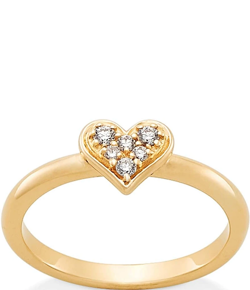 James Avery 14K Gold Delicate Pave Diamond Heart Band Ring