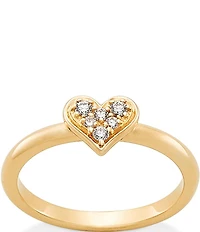 James Avery 14K Gold Delicate Pave Diamond Heart Band Ring