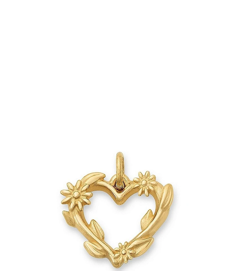James Avery 14k Gold Flowering Vines Heart Charm