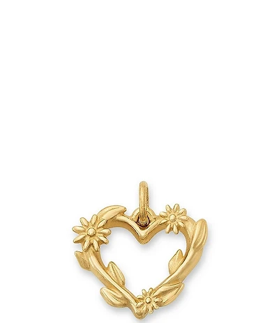 James Avery 14k Gold Flowering Vines Heart Charm
