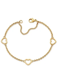 James Avery 14K Gold Heart Station Charm Bracelet