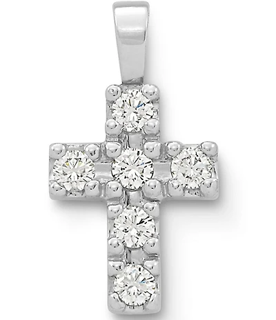 James Avery 18k White Gold Petite Latin Cross with Diamonds