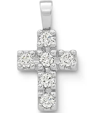 James Avery 18k White Gold Petite Latin Cross with Diamonds
