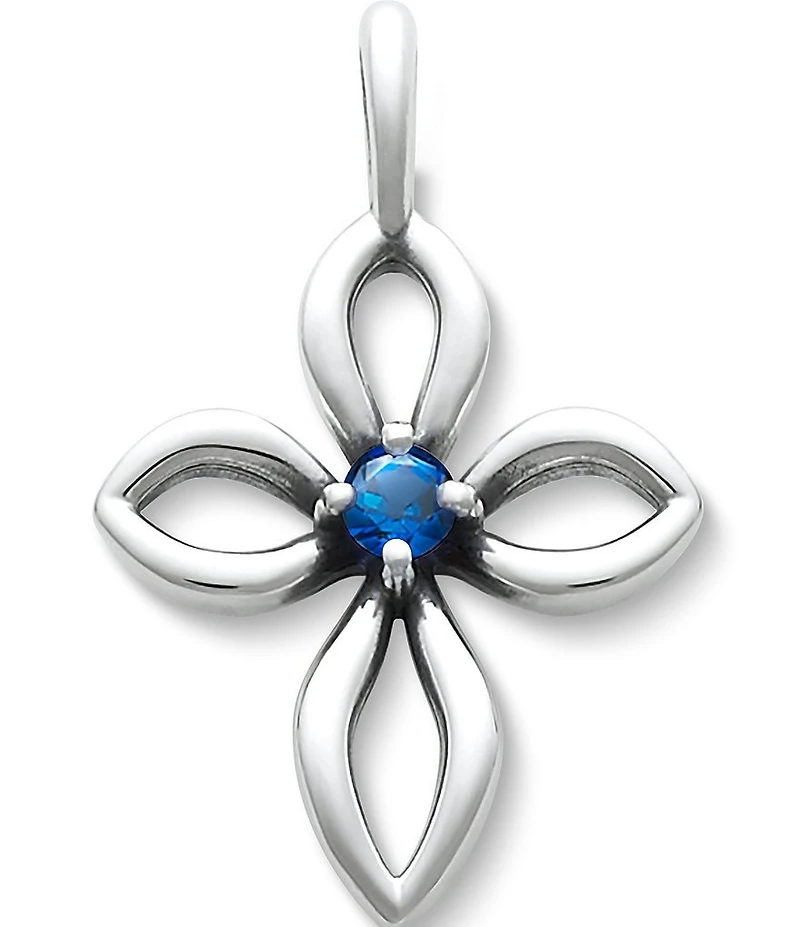James Avery Avery Remembrance Cross September Birthstone with Lab-Created Blue Sapphire Charm