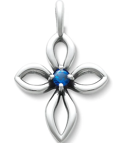 James Avery Avery Remembrance Cross September Birthstone with Lab-Created Blue Sapphire Charm