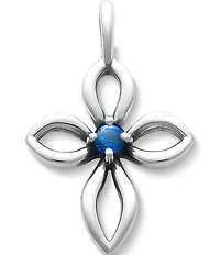 James Avery Avery Remembrance Cross September Birthstone with Lab-Created Blue Sapphire Charm