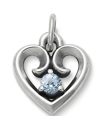 James Avery Avery Remembrance Heart March Birthstone with Aqua Charm