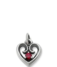 James Avery Avery Sterling Silver Remembrance Heart with Lab-Created Ruby Charm