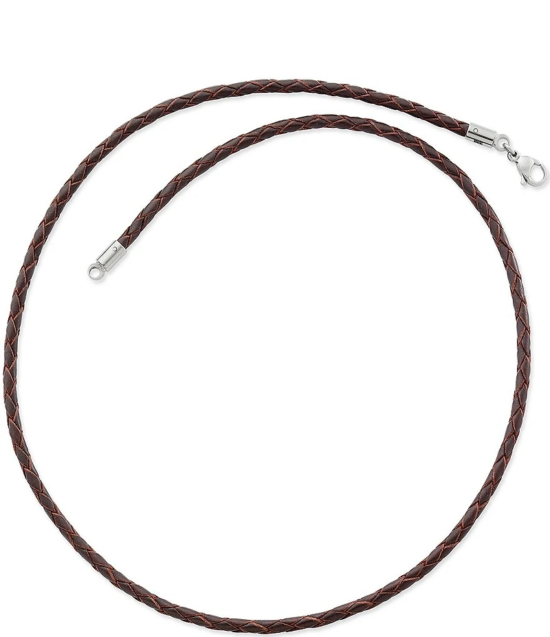 James Avery Braided Brown Leather Necklace