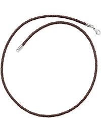 James Avery Braided Brown Leather Necklace