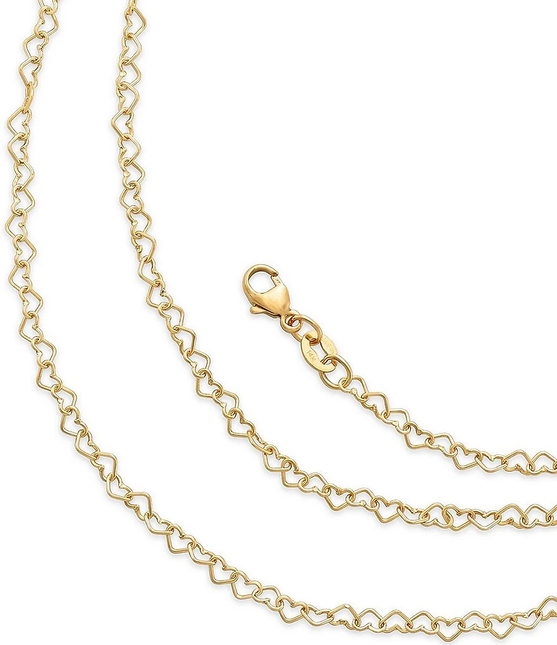 James Avery Delicate 14K Gold Connected Hearts Chain Necklace
