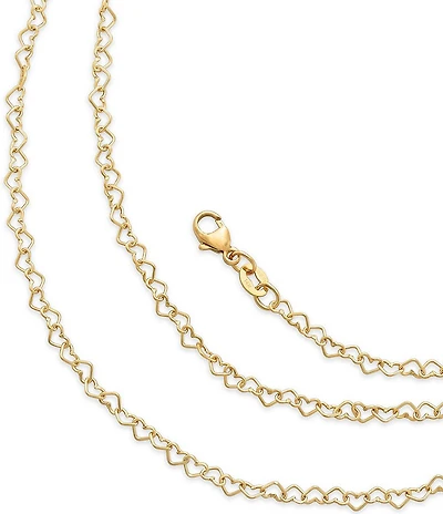 James Avery Delicate 14K Gold Connected Hearts Chain Necklace