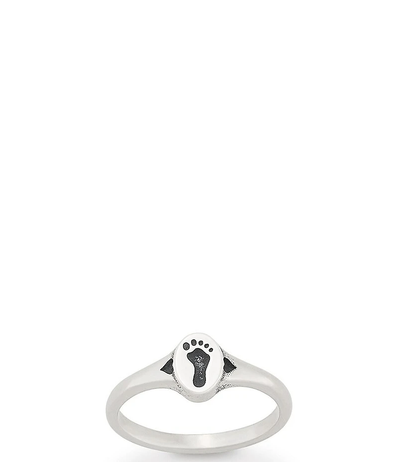 James Avery Footprint and Hearts Band Ring