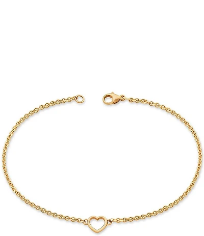 James Avery Heart Station 14K Gold Charm Anklet