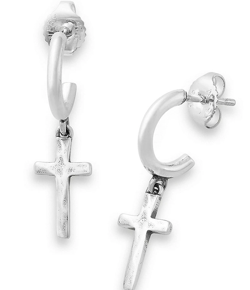 James Avery Horizon Cross Hoop Drop Earrings