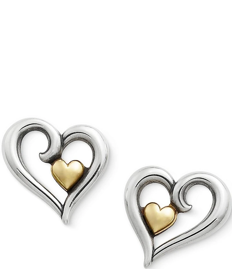 James Avery Joy of My Heart Sterling Silver and Gold Earrings