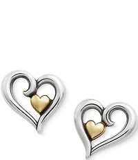 James Avery Joy of My Heart Sterling Silver and Gold Earrings