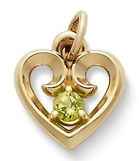 James Avery 14K Gold Remembrance Heart With Peridot Charm