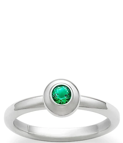 James Avery Remembrance Ring May Birthstone with Lab-Created Emerald