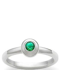 James Avery Remembrance Ring May Birthstone with Lab-Created Emerald